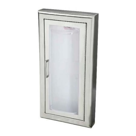 Activar Construction Products Group Activar Inc. SS Fire Rated Fire Extinguisher Cabinet, Clear Acrylic Bubble Window, Semi-Recessed 1537F25FX